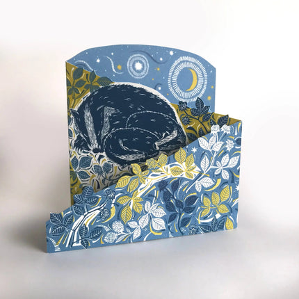 Concertina Card - Badger Amongst the Brambles