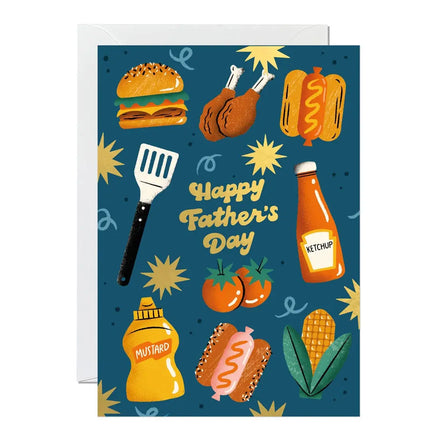 Father’s Day Card – BBQ Food Design Greeting for Him - The Red Squirrel