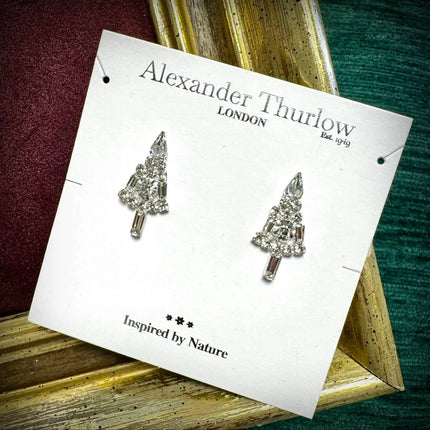 Diamonte Christmas Tree Earrings