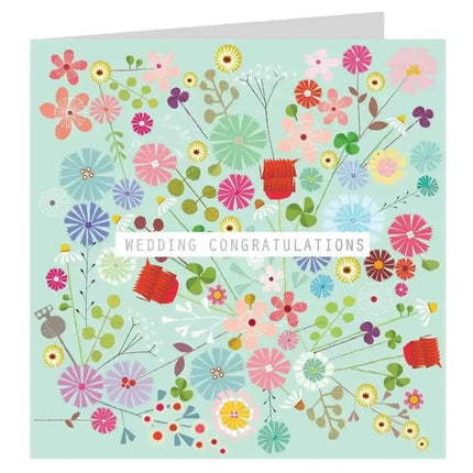 Silver Foiled Floral Wedding Card