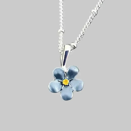 Forget Me Not Blue Mini Flower Pendant Necklace