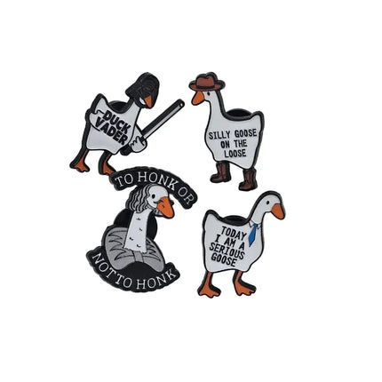 Fun and quirky enamel goose pins