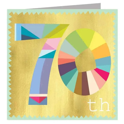 Gold Foiled Seventy Greetings Card