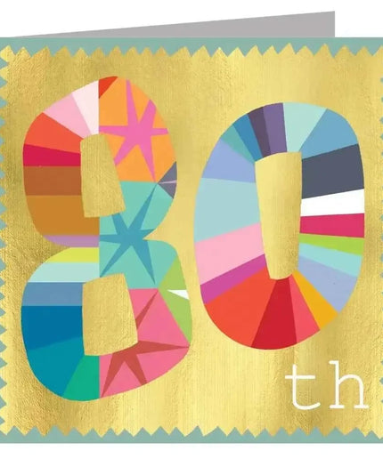 Gold Foiled Eighty Greetings Card