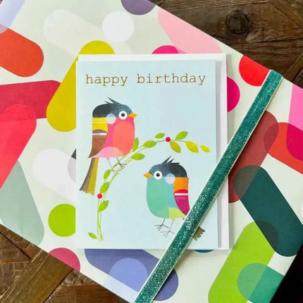 Gold Foiled Birdie Birthday Card