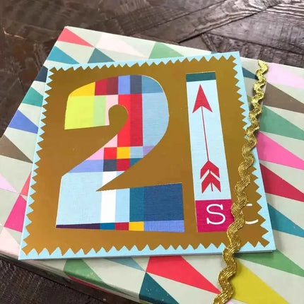 Gold Foiled Number Twenty One Card