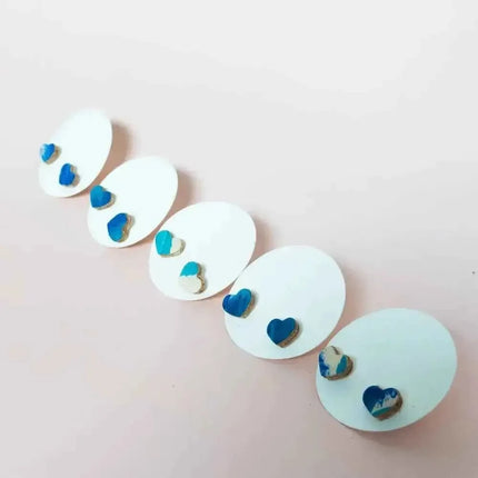 Heart Leather Stud Earrings - Multiple Colours