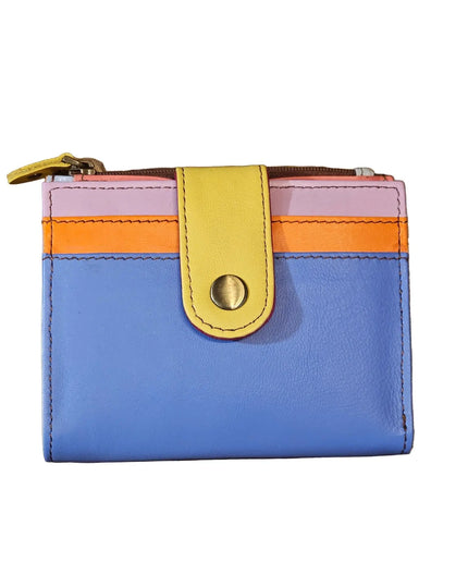 Iman Recycled Leather Small Clutch Purse Blue