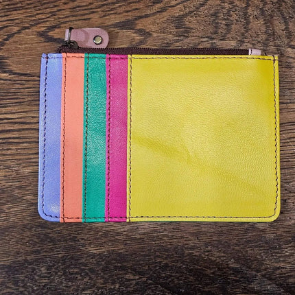 Kanga Recycled Leather Card Purse Yellow