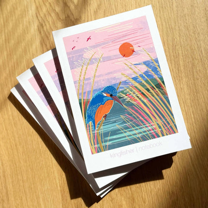 A5 notebook Kingfisher blank inside with line sheet insert