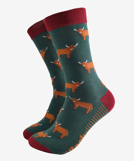 Men's Highland Cow Bamboo Socks