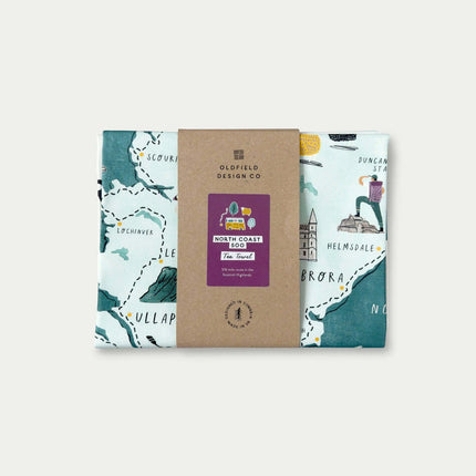 North Coast 500 Tea Towel – Scottish Highlands Map