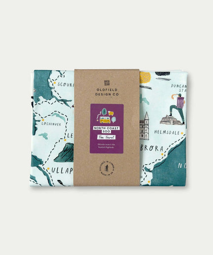 North Coast 500 Tea Towel – Scottish Highlands Map