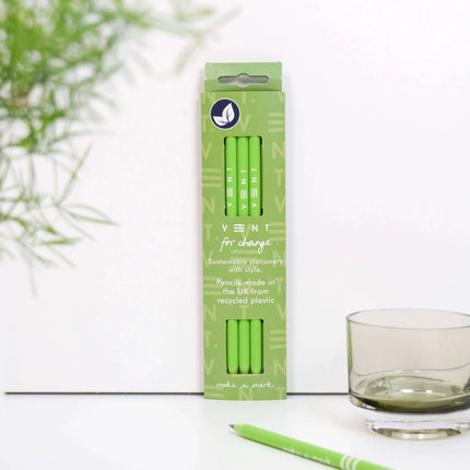 Writing Pencils Pack of 3 recycled - various designs Green