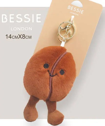 Plush Coffee Bean Bag Charm - Bessie London