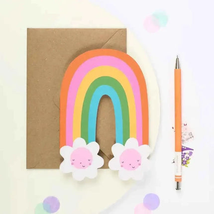 Rainbow Blossom Greeting Card | Rainbow Shaped Card