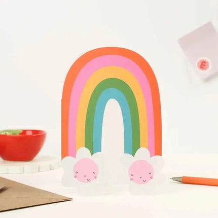 Rainbow Blossom Greeting Card | Rainbow Shaped Card