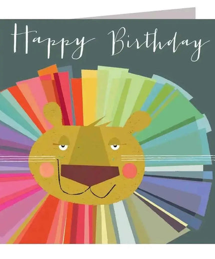 Rainbow Lion Birthday Card