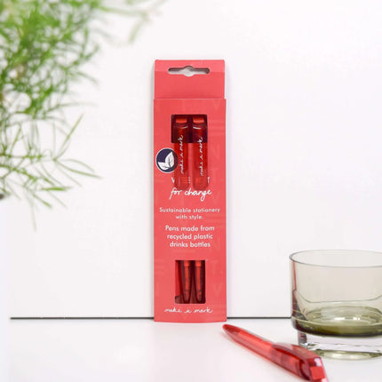 Recycled Pens - made from recycled drinks bottles Scarlet Red