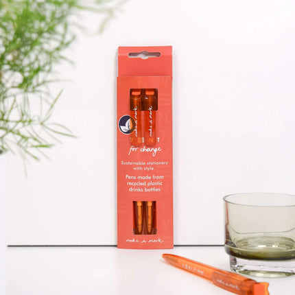 Recycled Pens - made from recycled drinks bottles red