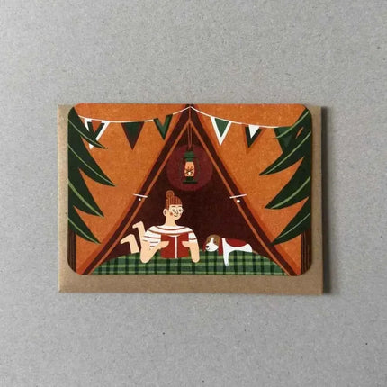 Red tent greetings card