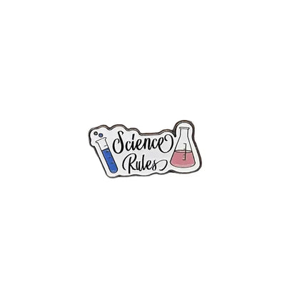 Science themed pin badges (various designs) Science Rules pin