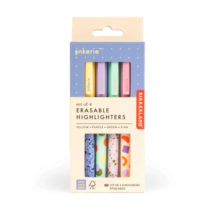 Set of 4 Erasable Highlighters - Kikkerland