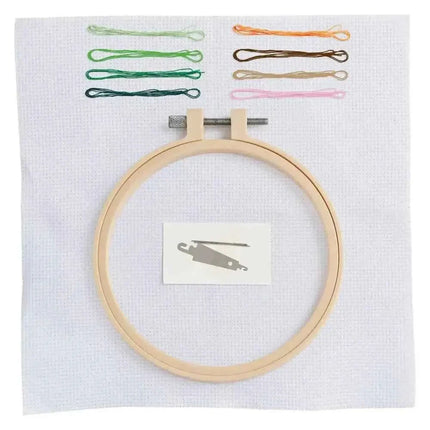 Simply Make Cross Stitch Hoop Embroidery Kit, Indoor Garden