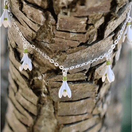 Snowdrop White Flower Charm Bracelet