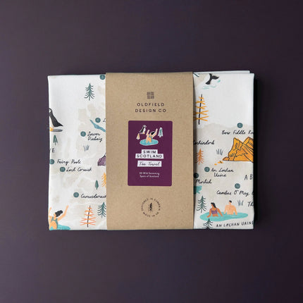 Scotland wild Swimming Tea Towel