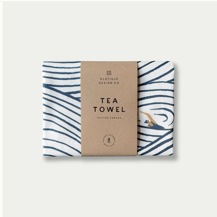 Wild Swimming Pattern Tea Towel