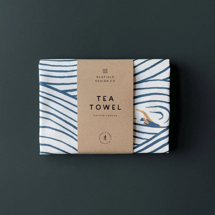 Wild Swimming Pattern Tea Towel