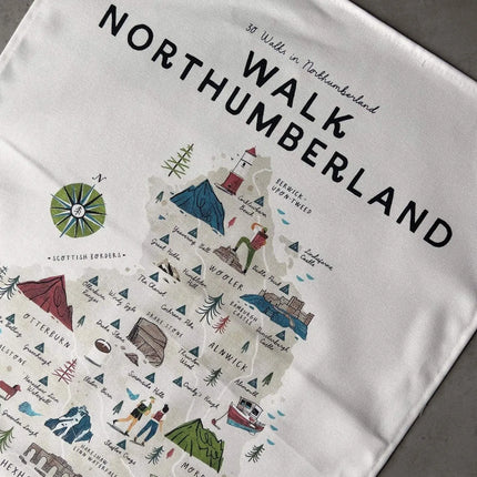 Walk Northumberland Tea Towel
