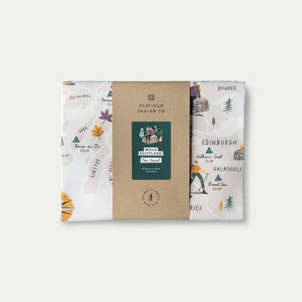 Scotland Walking Map Tea Towel