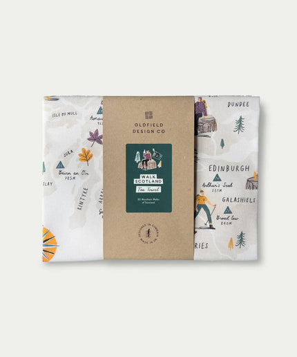 Scotland Walking Map Tea Towel
