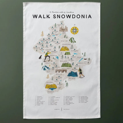 Walk Snowdonia (Eryri) Tea Towel
