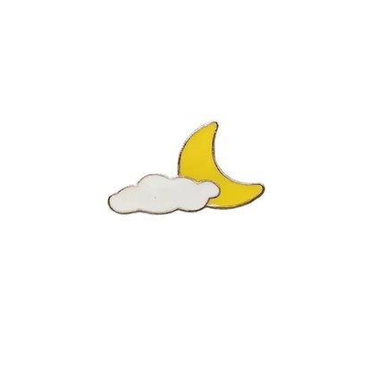 Space and Weather themed pin badges - Various Designs Moon and cloud