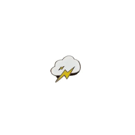 Space and Weather themed pin badges - Various Designs Lightning cloud