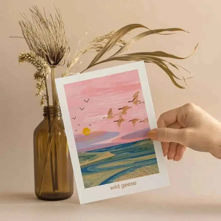Wild geese - greeting card nature estuary