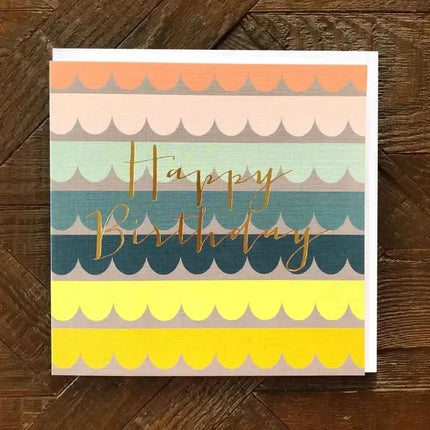 Gold Foiled Scallop Birthday Card