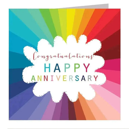 Colourful Happy Anniversary Card