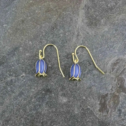 Bluebell Flower Single Drop Hook Earring Silver OR Gold plated Gold plating